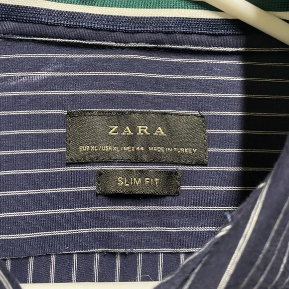 Zara Shirt Mens Extra Large Blue Long
Sleeve Slim Fit Button Down - Picture 2 of 10